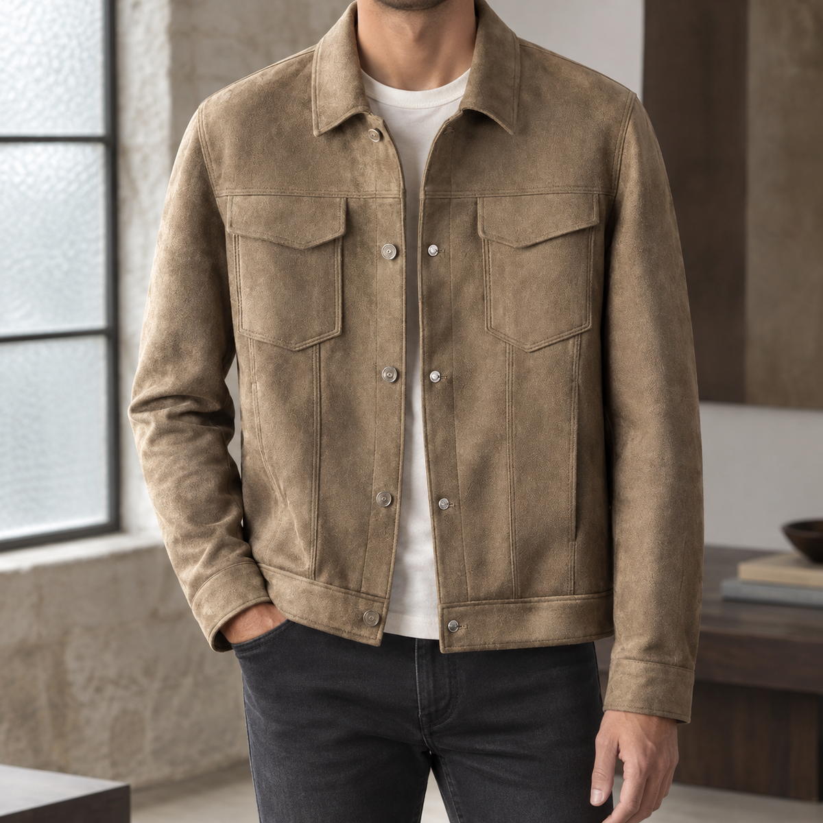 Blake Trucker Jacket - Brown