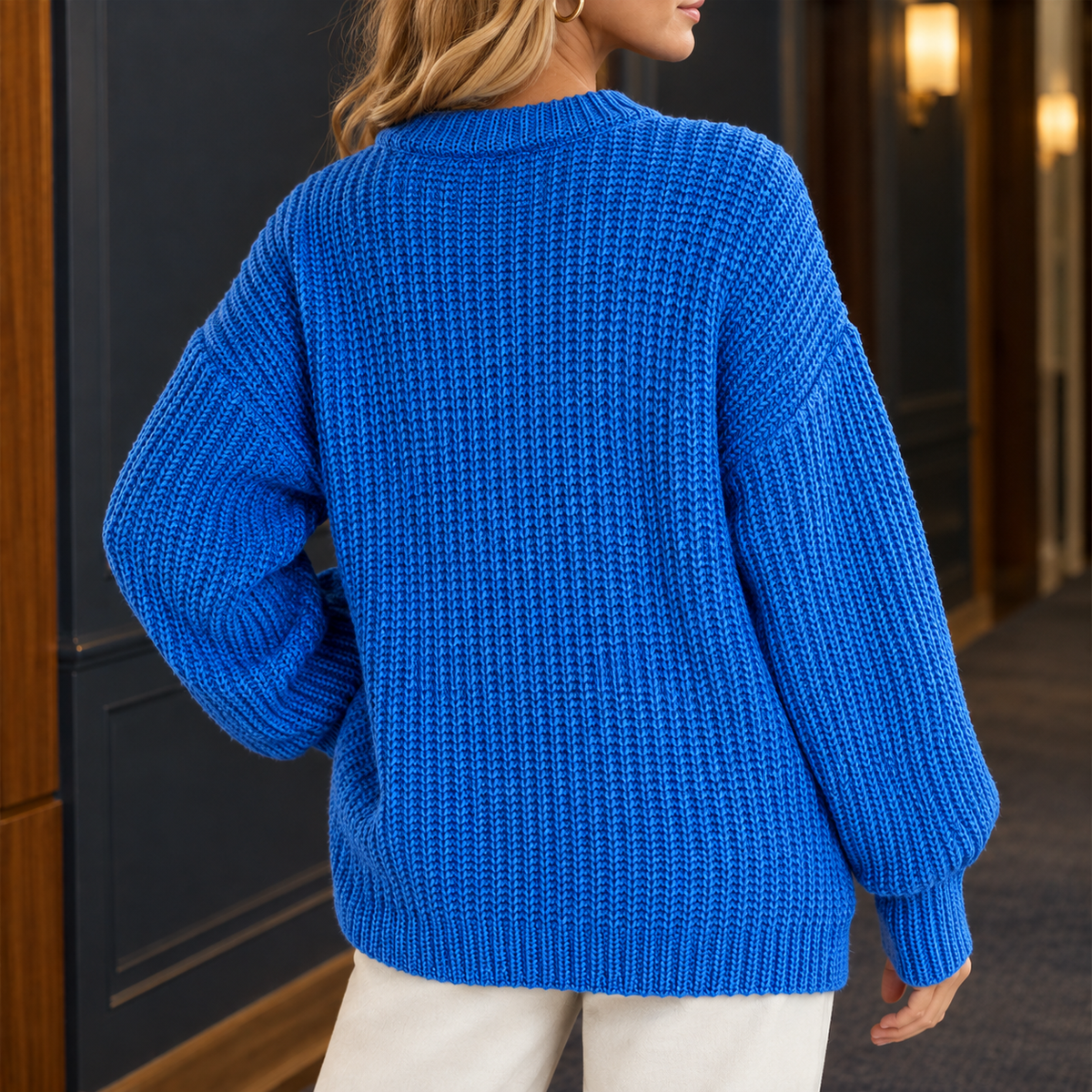 Livia Relaxed Sweater - Reverse or Side Angle