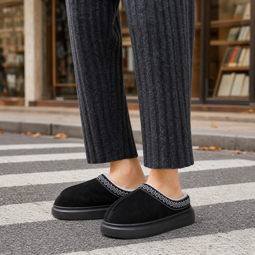 Santoro Platform Slippers - Black