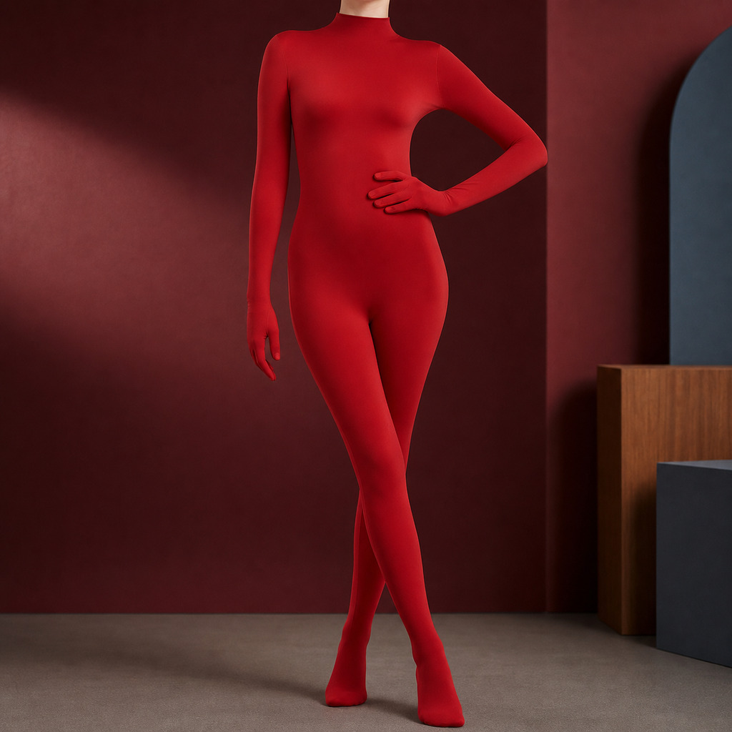 Katia Second Skin Catsuit - Red