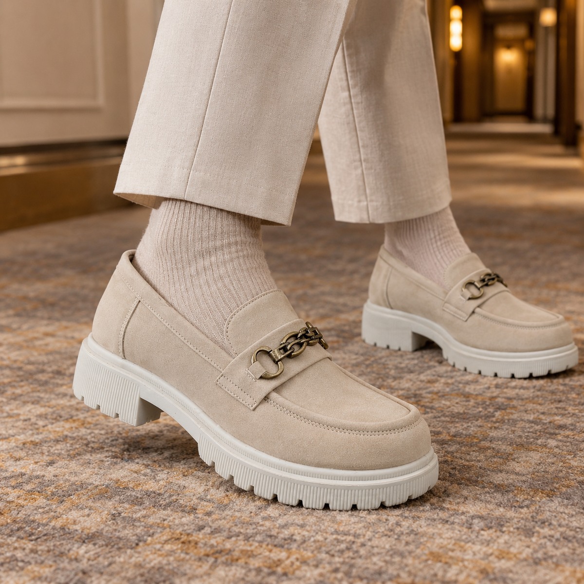 Galli Chain Loafers - Beige