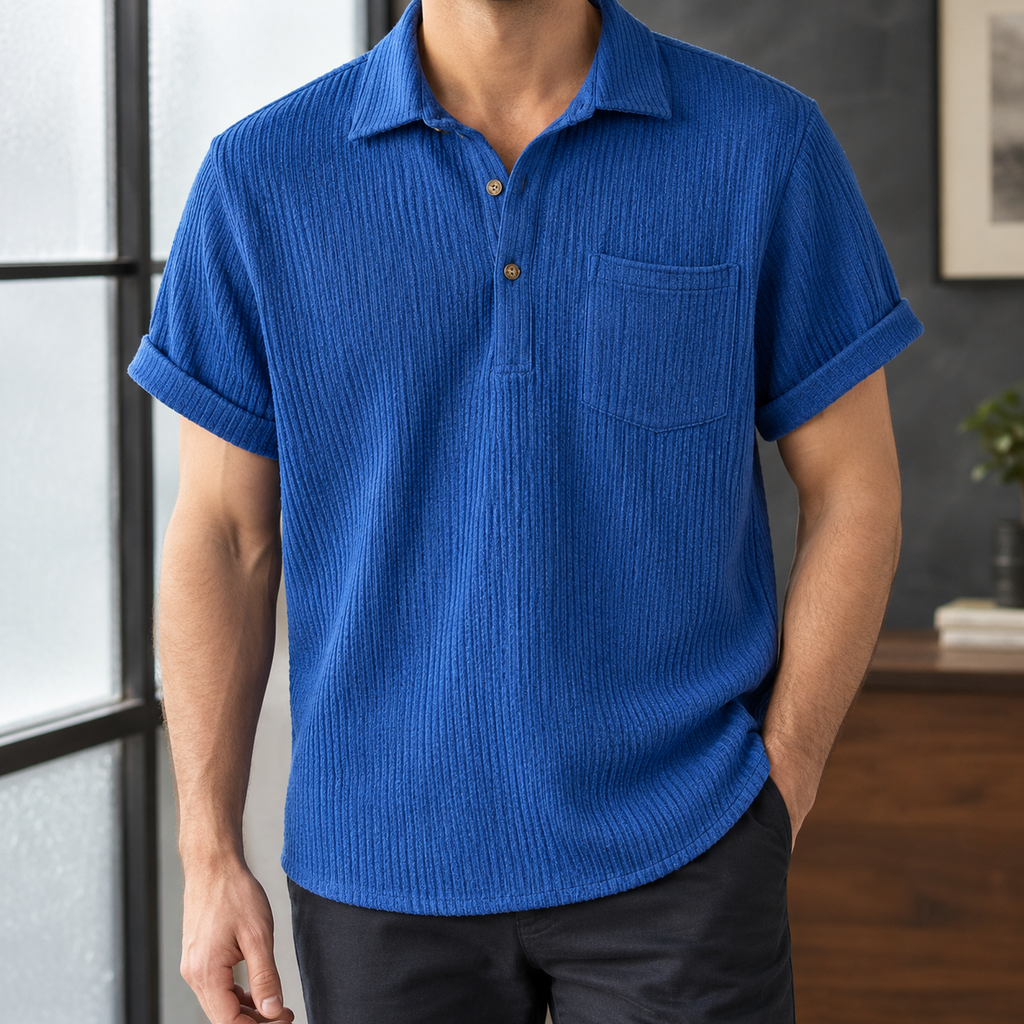 Theodore Ribbed Shirt - Blue