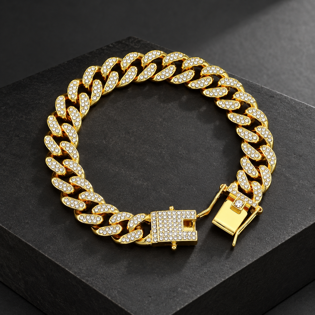 Campana Pavé Cuban Chain - Gold
