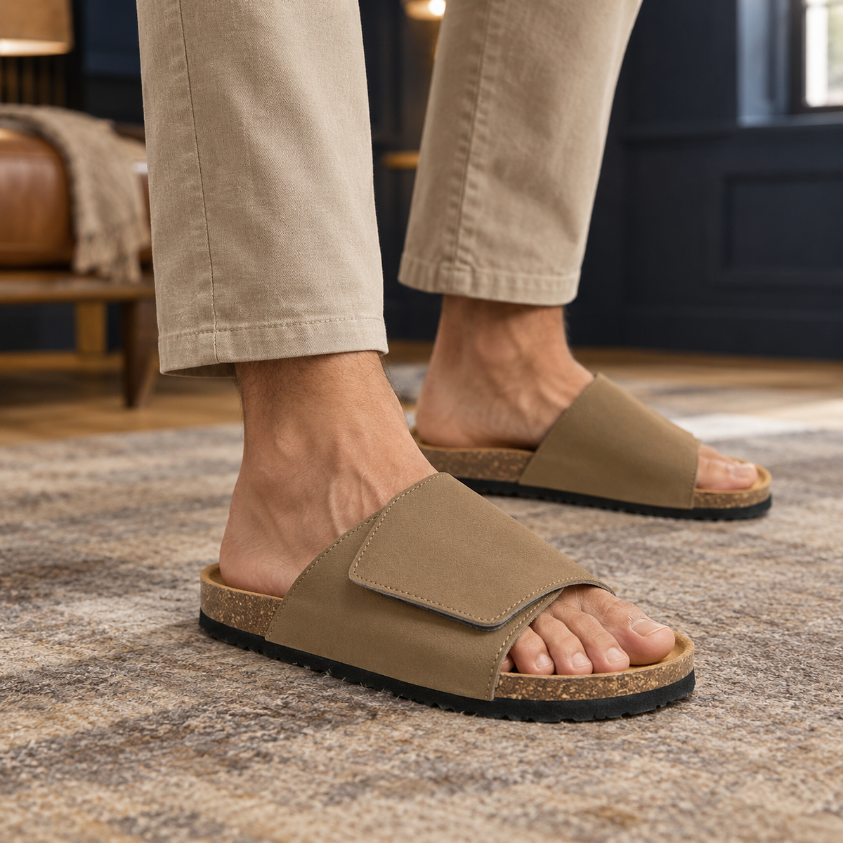Canaletto Suede Slides - Brown