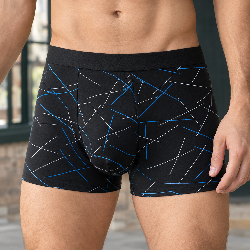 Benoit Printed Boxer Briefs - Black