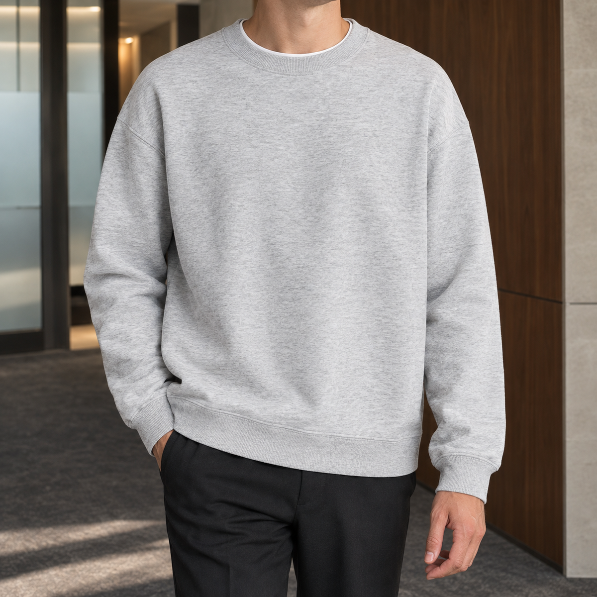 Nico Oversized Sweatshirt - Light Gray Marl