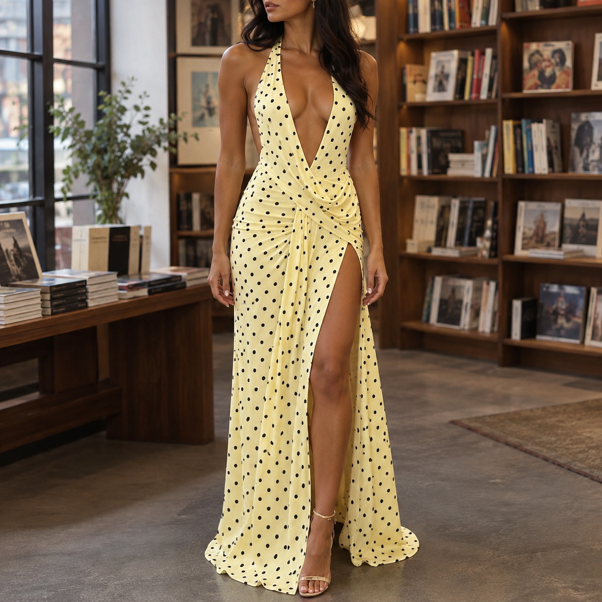 Vivienne Draped Maxi Dress - Yellow