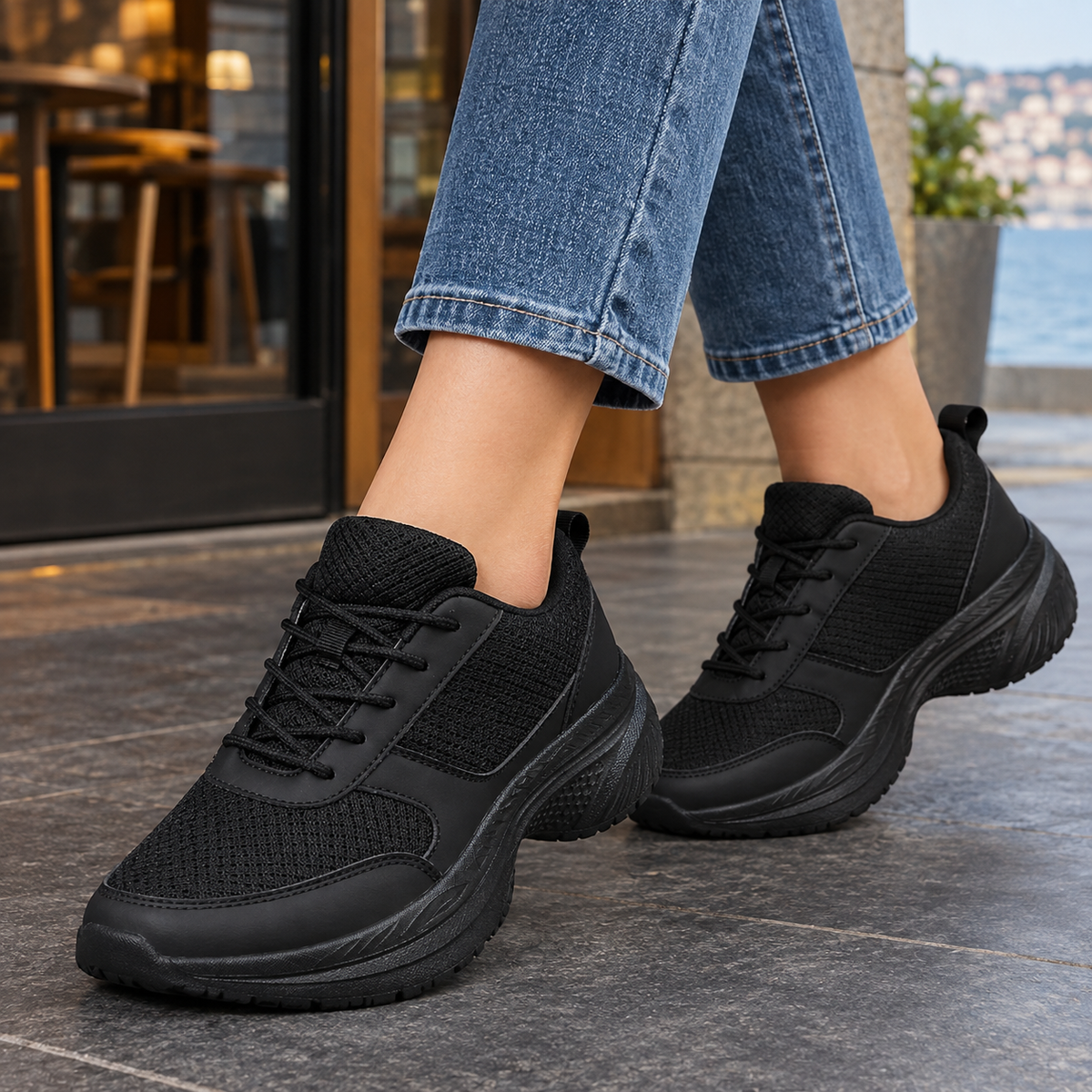 Verona Platform Sneakers - Black