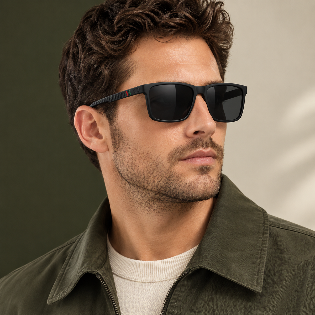 Ambrosini Rectangular Sunglasses - Black