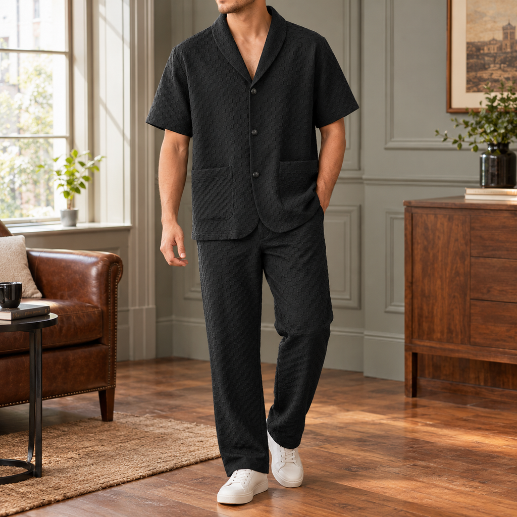 Caius Textured Set - Black