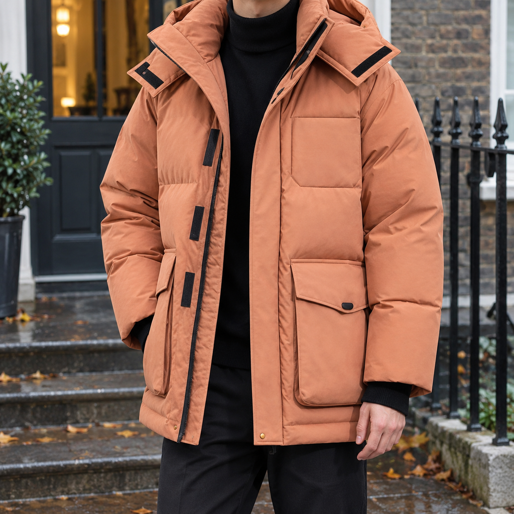 Sterling Utility Puffer Jacket - Orange