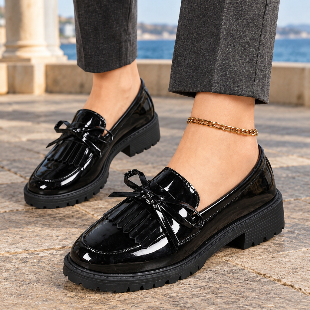 Bonacossa Patent Loafers - Black