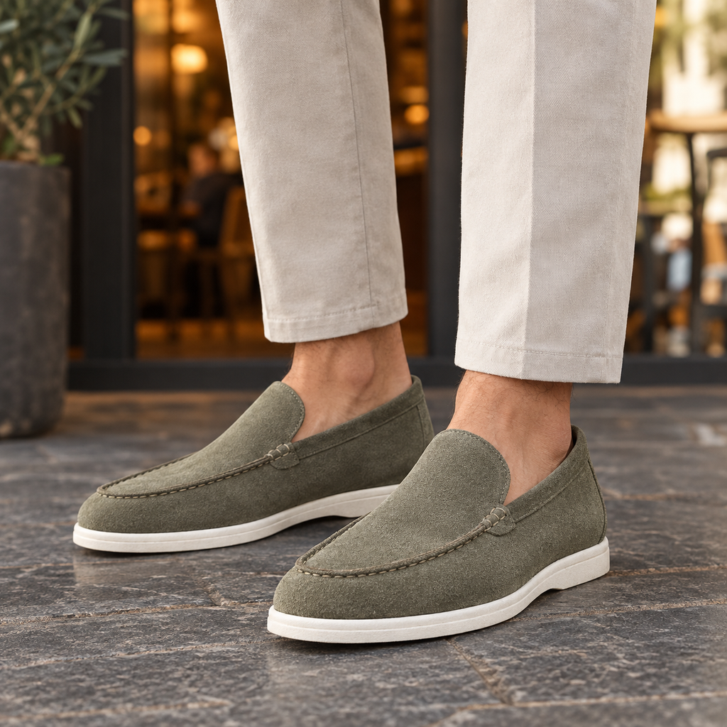 Vitale Suede Loafers - Olive Green