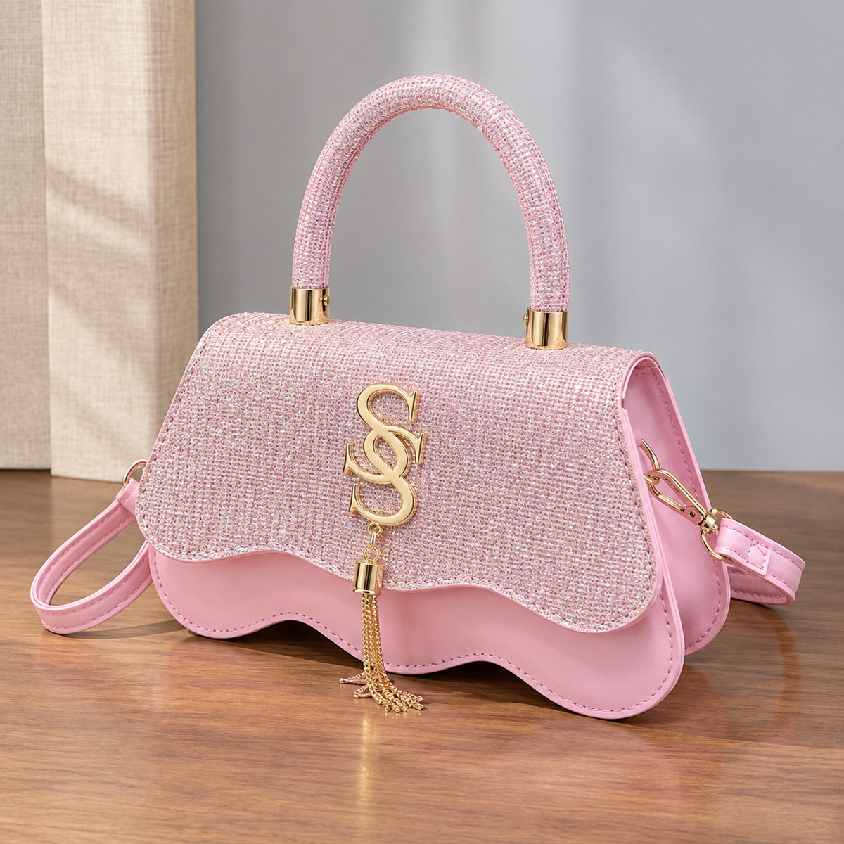 Pisa Sparkle Handbag - Pink 2