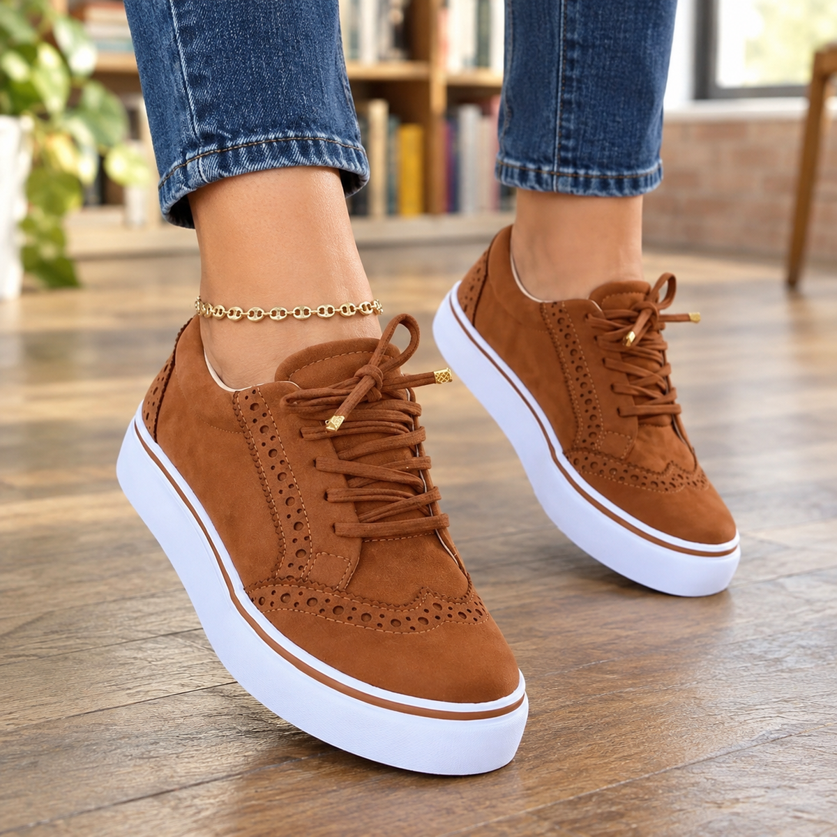 Bellora Brogue Sneakers - Brown