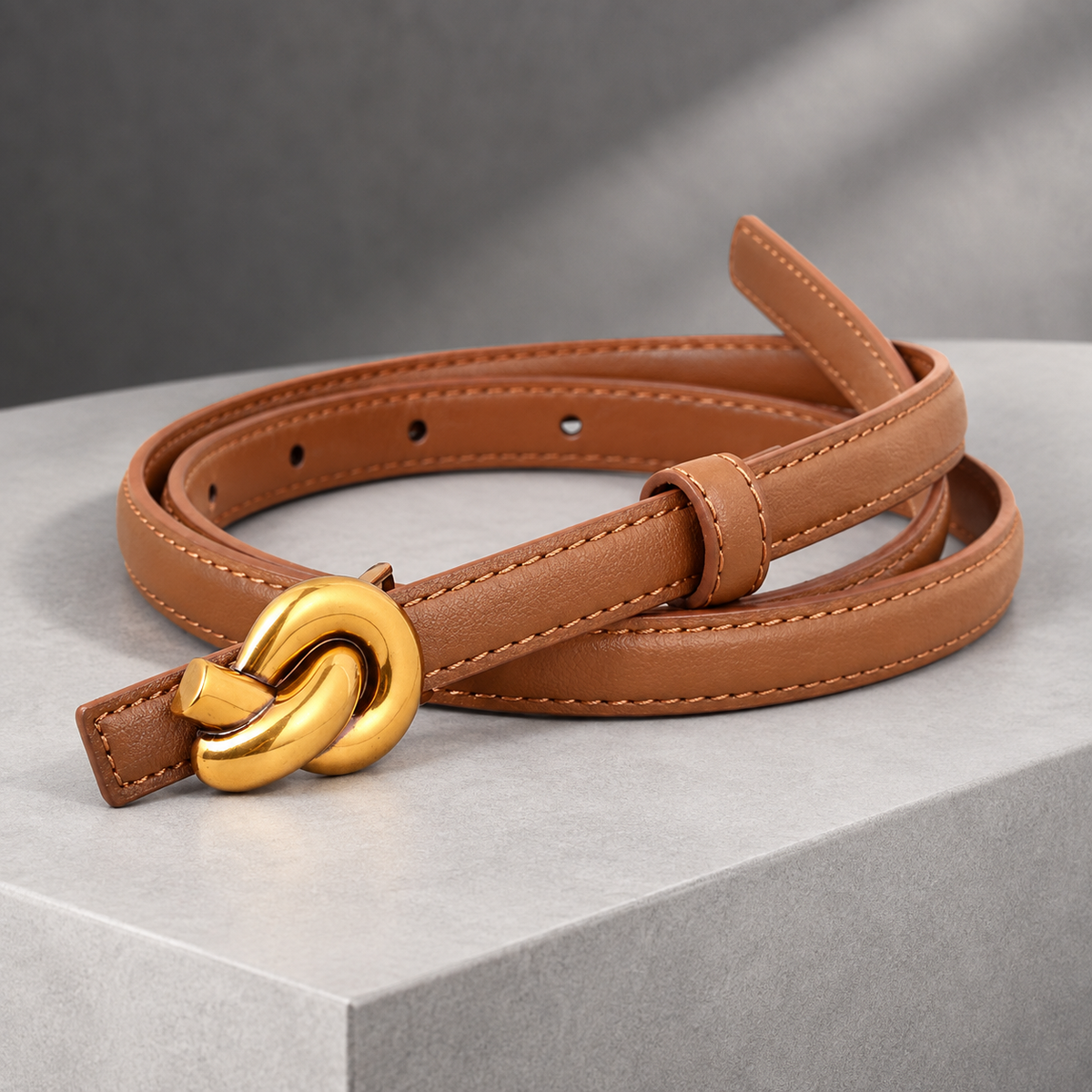 Tolentino Knot Buckle Belt - Brown