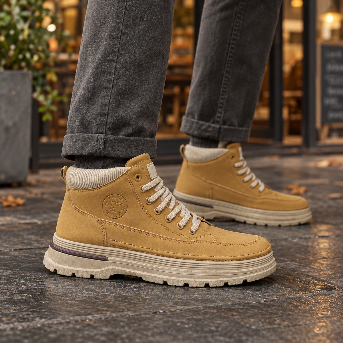 Grimaldi Platform Boots - Tan