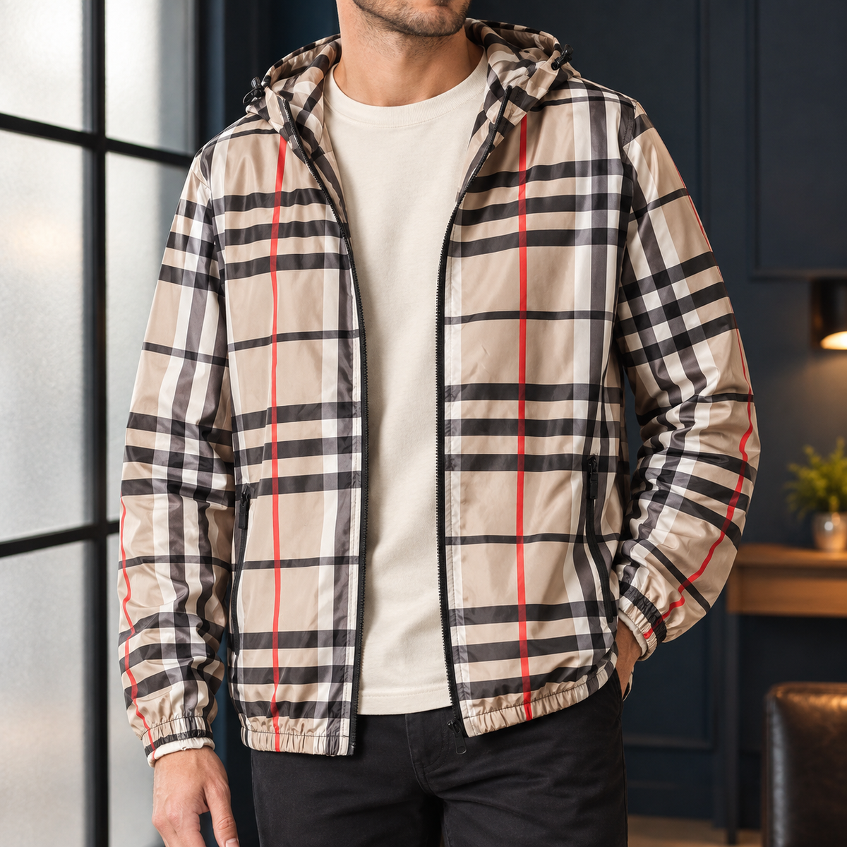 Wilder Plaid Jacket - Beige Plaid