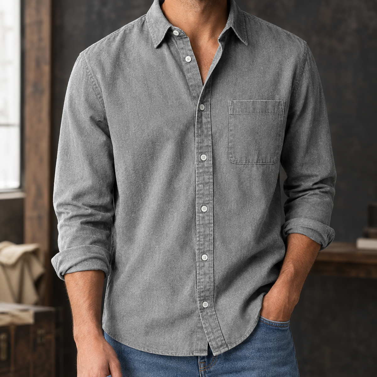 Audric Relaxed Shirt - Gray