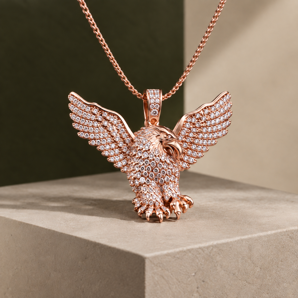 Wilton Crystal Eagle Necklace - Rose Gold