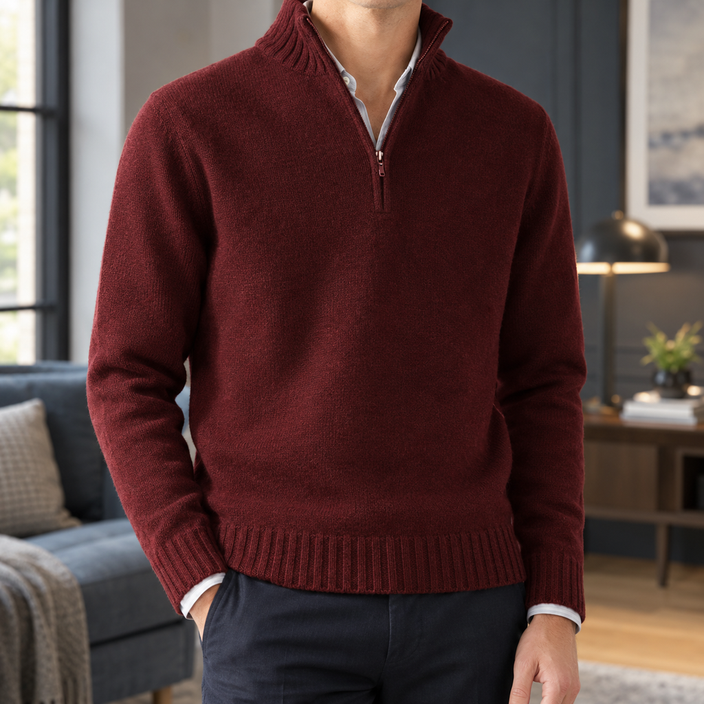 Matteo Cashmere Sweater - Burgundy