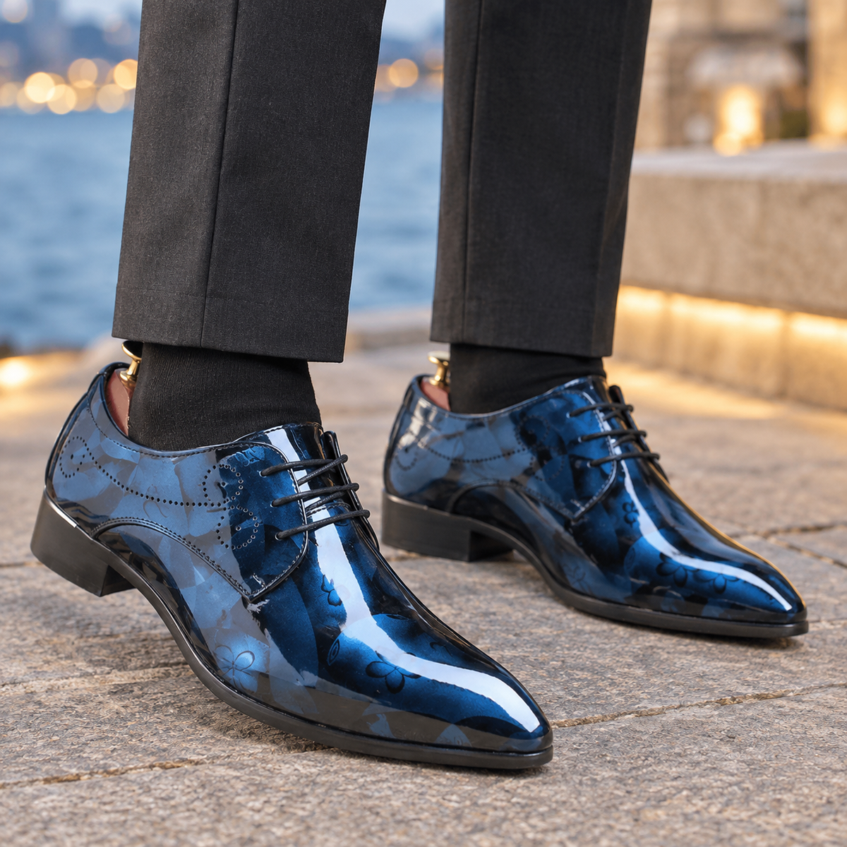 Saluzzo Floral Derby Shoes - Blue