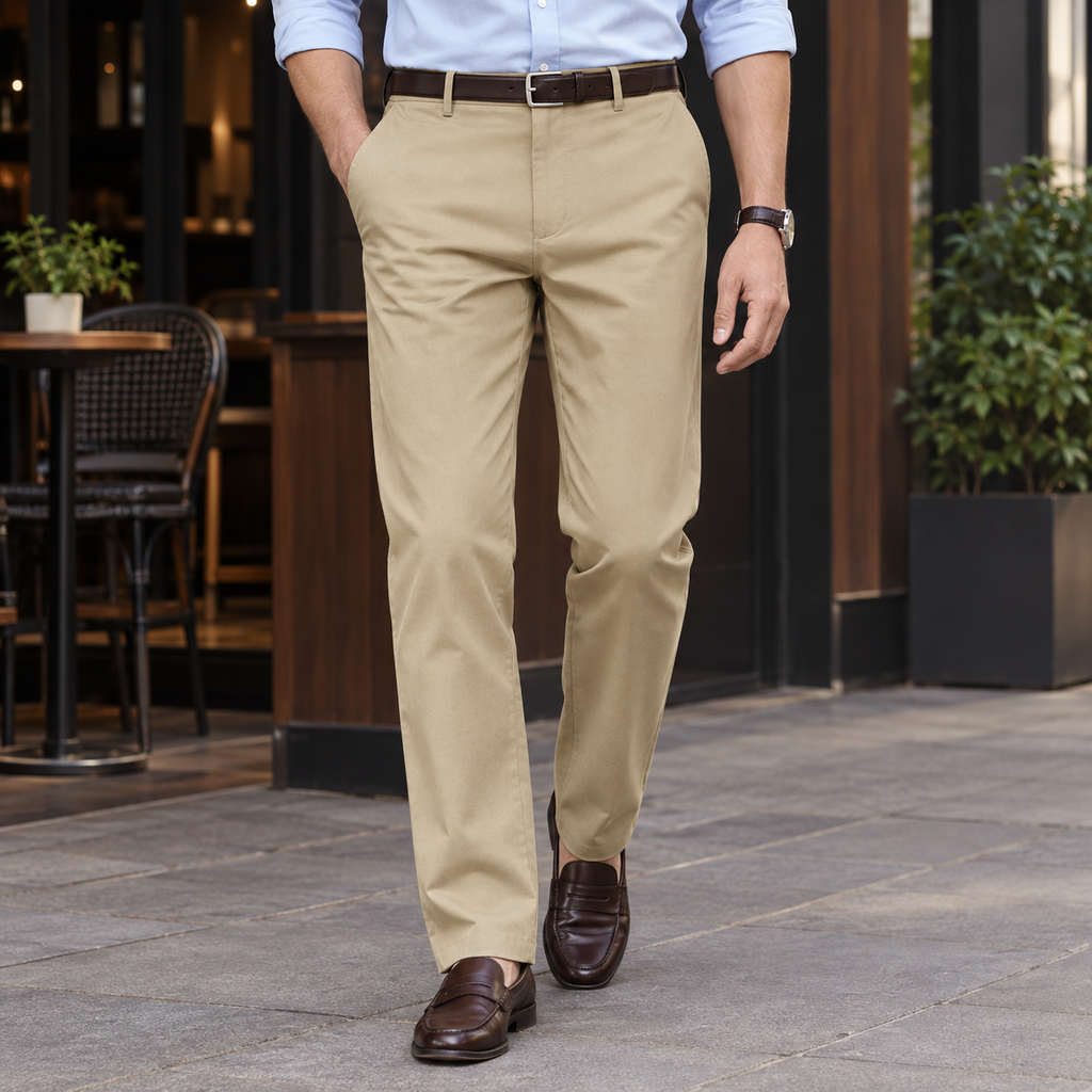 Aubin Straight Pants - Khaki