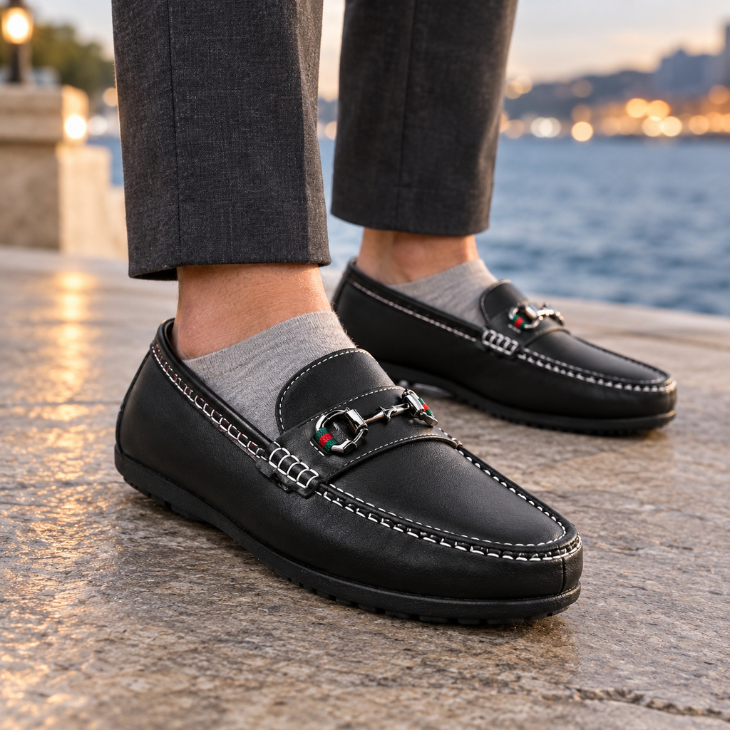 Gubbio Bit Loafers - Black