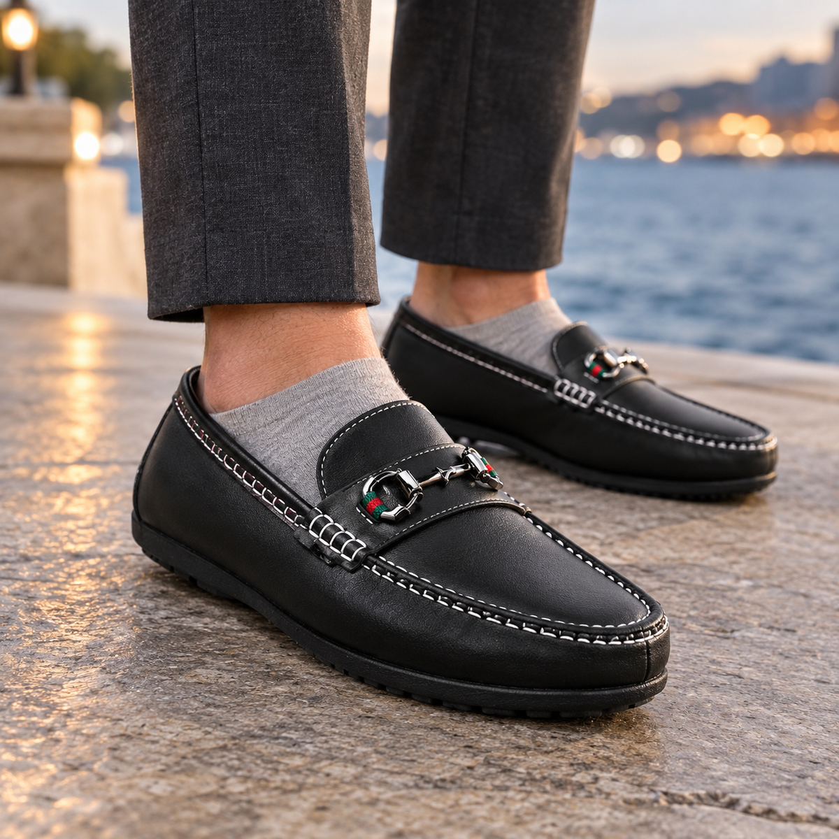 Gubbio Bit Loafers - Black
