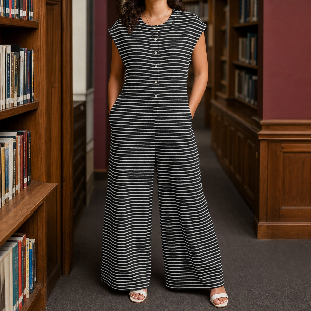 Yolande Wide Leg Jumpsuit - Black
