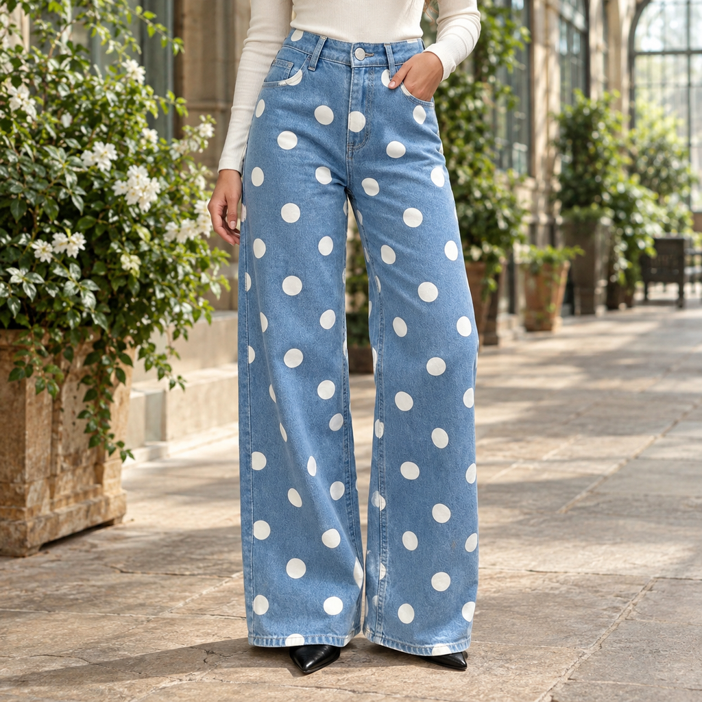 Selene Wide Leg Jeans - Blue 3