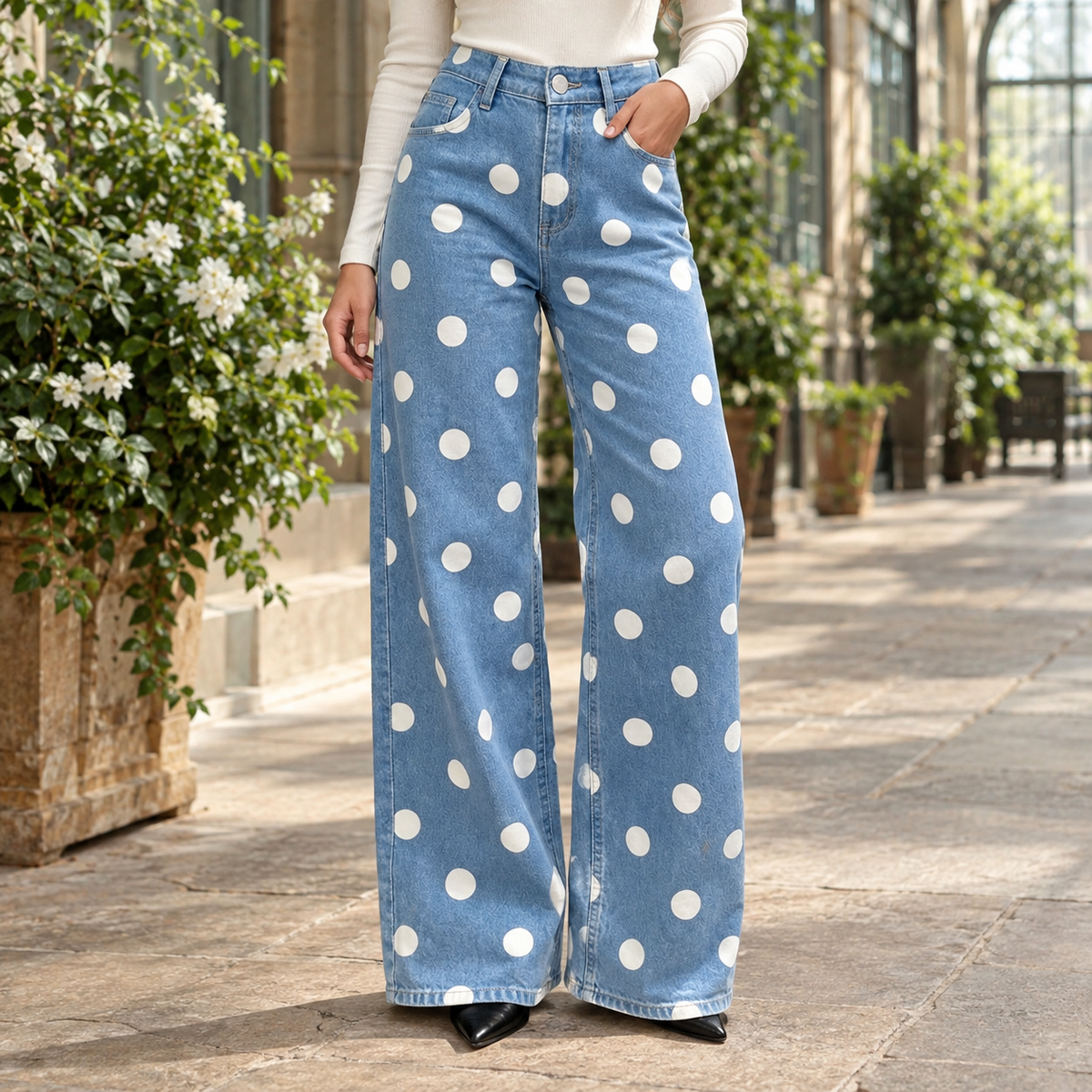 Selene Wide Leg Jeans - Blue 3