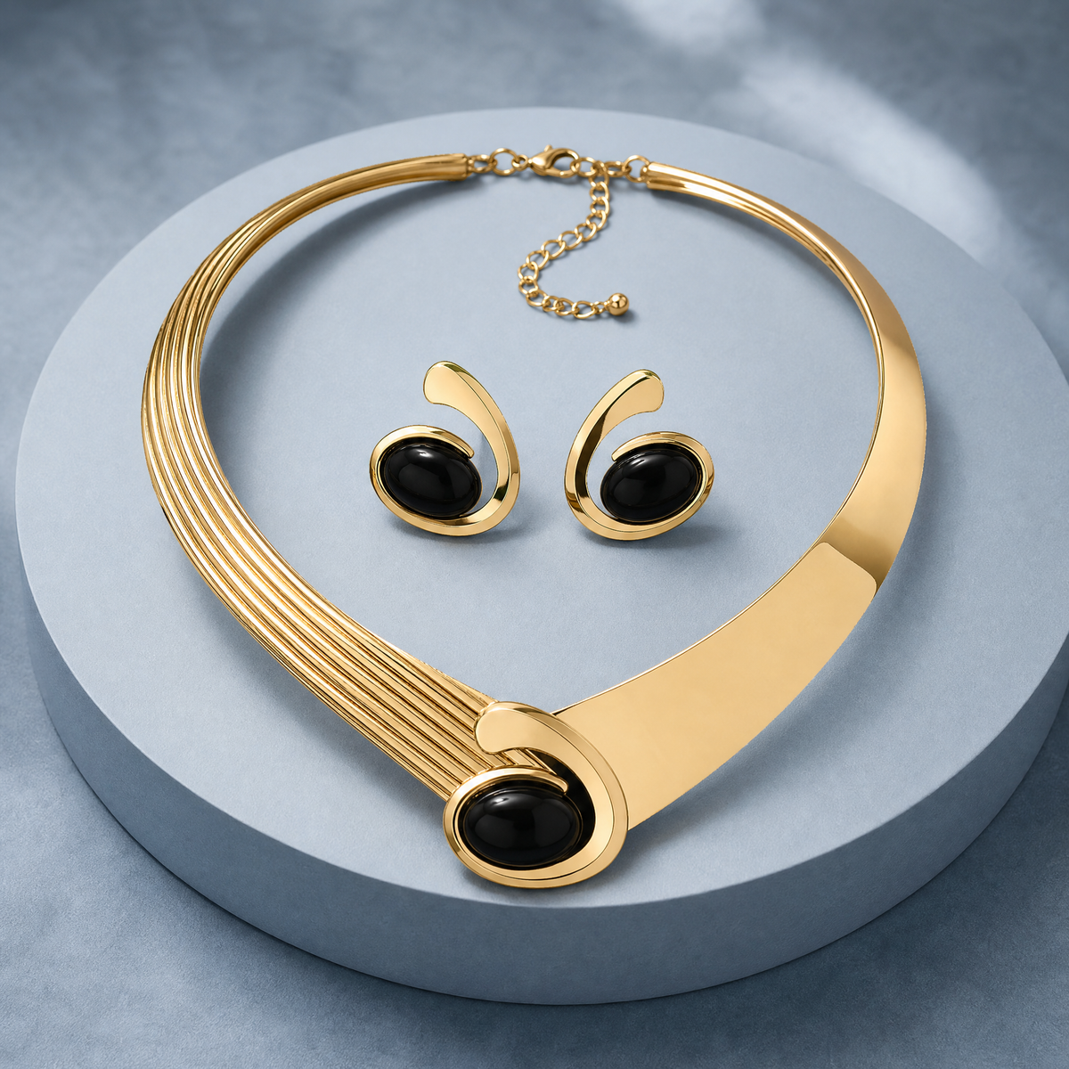 Calvino Geometric Jewelry Set - Black