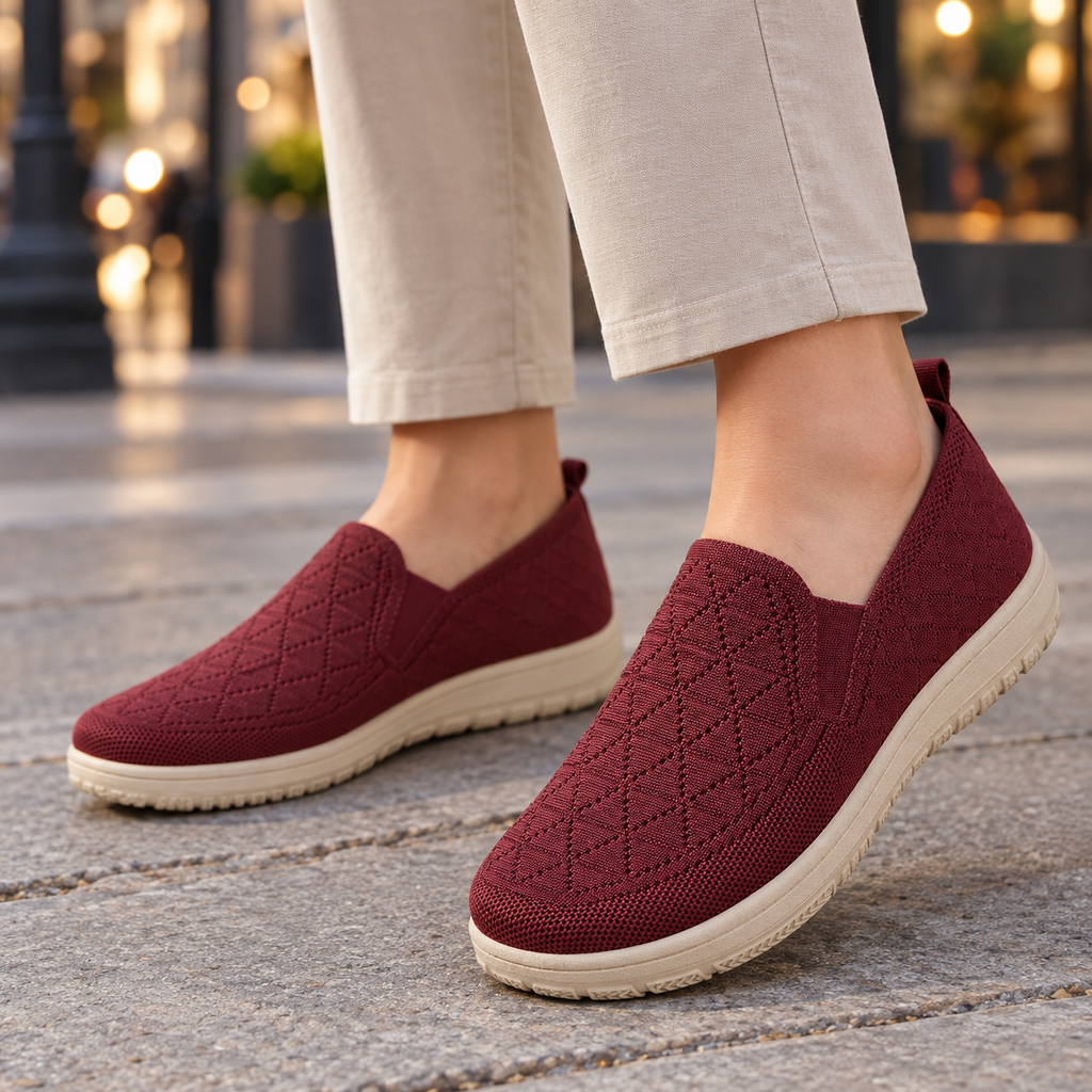 Rinaldi Knit Sneakers - Burgundy