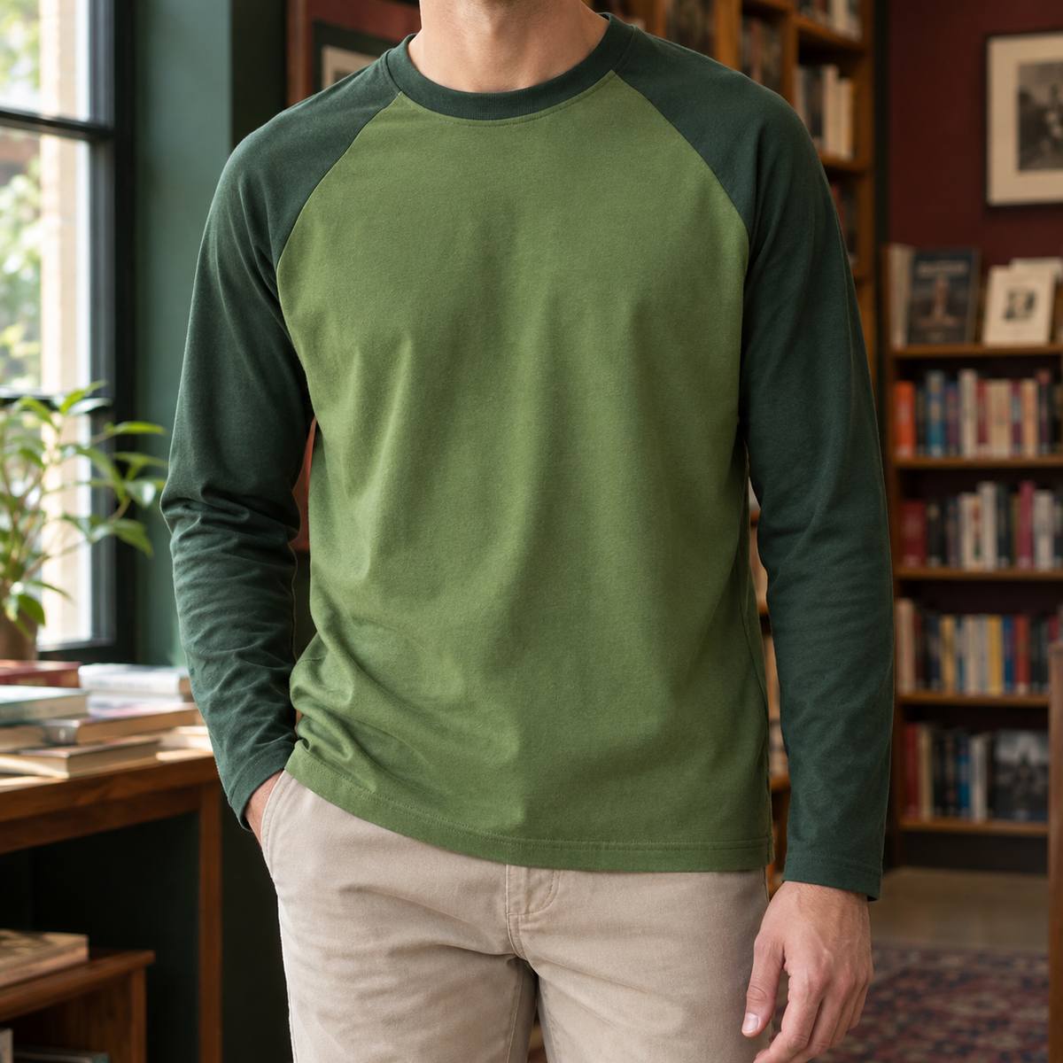 Wilfred Crew Neck T-Shirt - Army Green