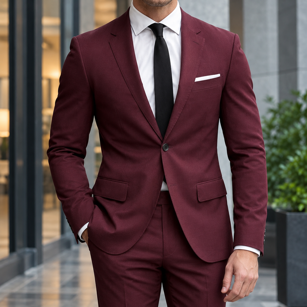 Everett Tailored Blazer - Burgundy