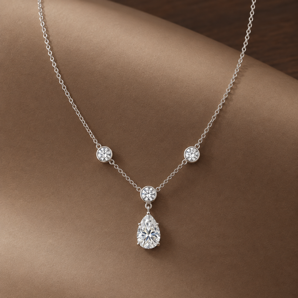 Fenwick Moissanite Necklace - Silver