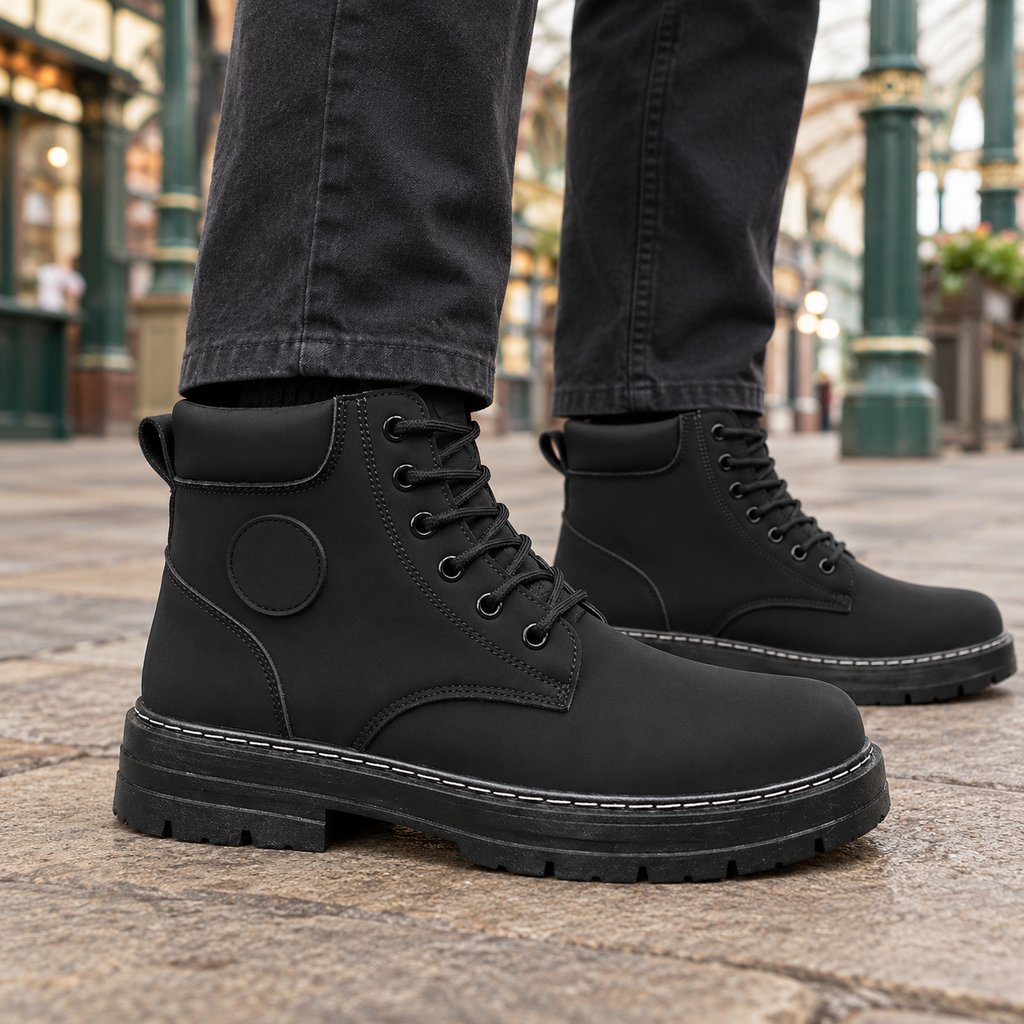 Borghese Lace-Up Boots - Black