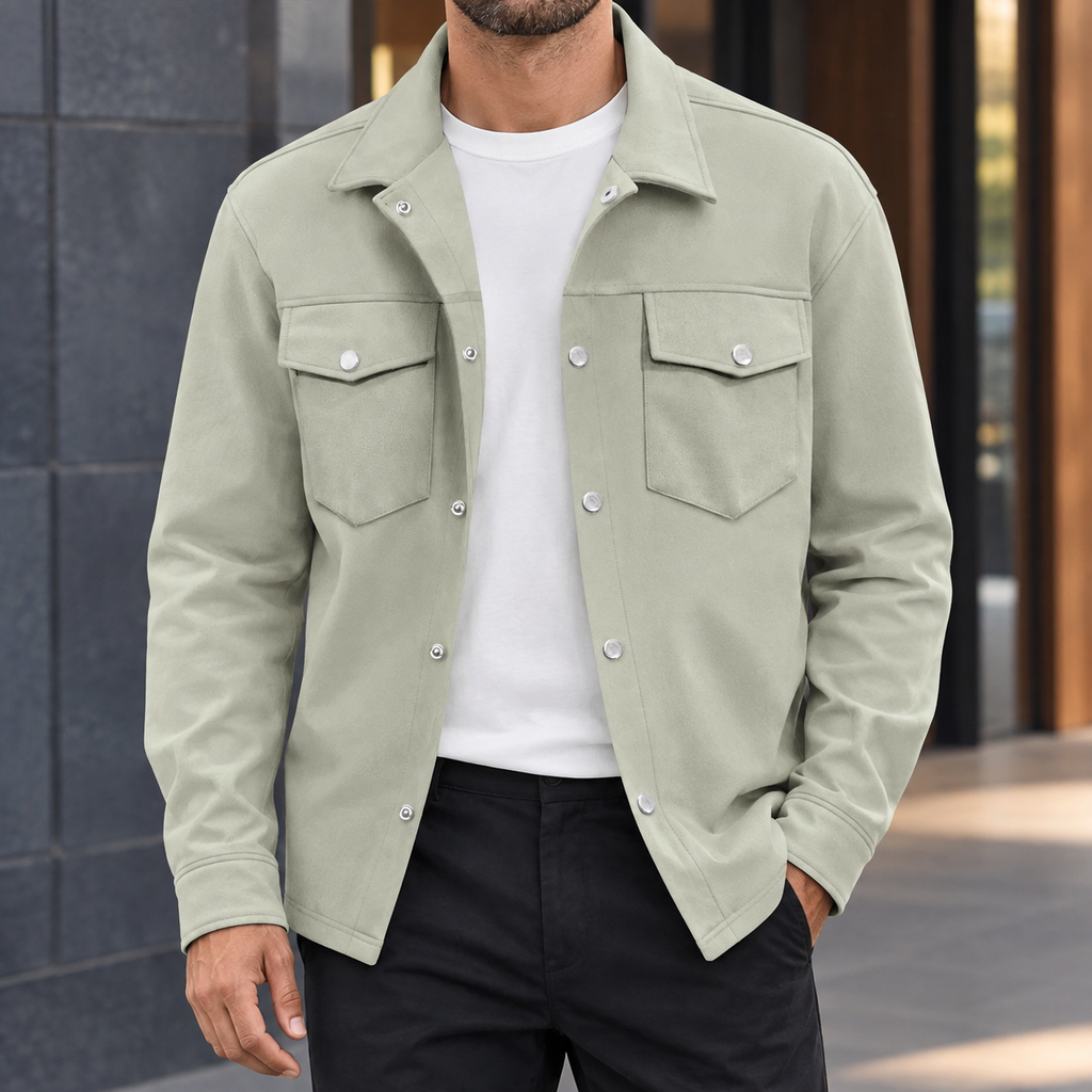 Knox Snap Front Jacket - Sage Green