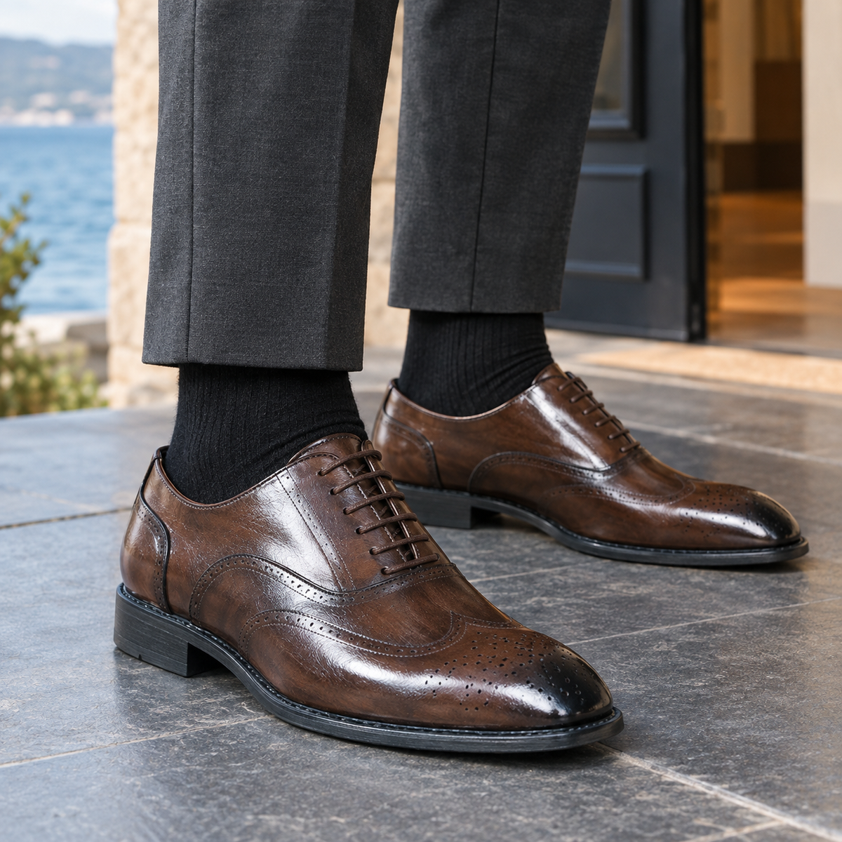 Tiepolo Brogue Oxfords - Brown