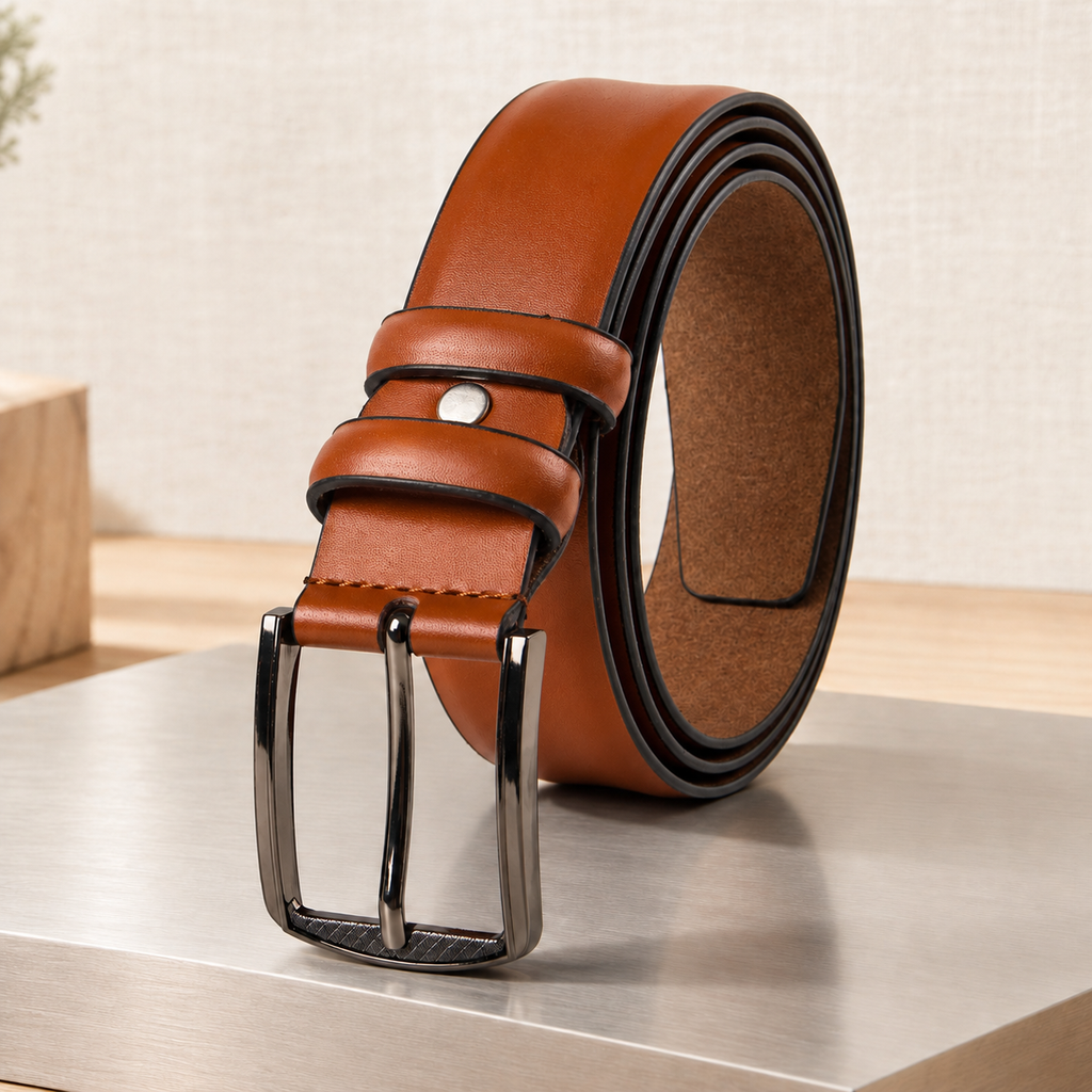 Bertelli Pin Buckle Belt - Light Brown