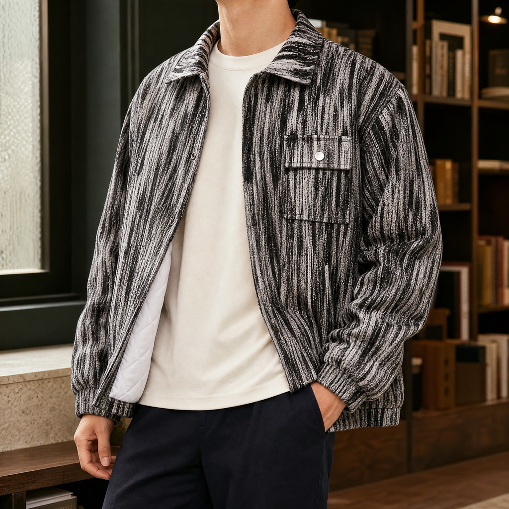 Cassian Textured Jacket - Black
