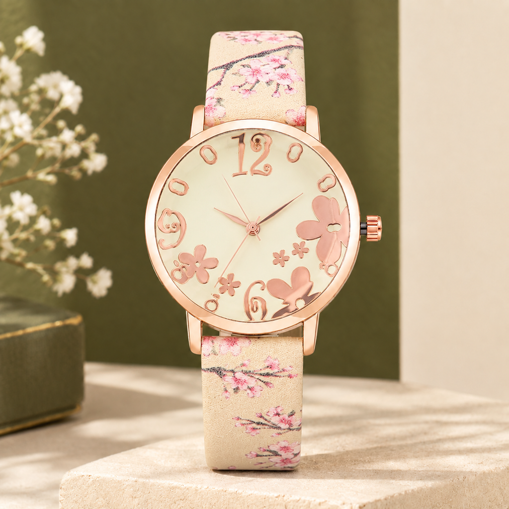 Waverley Floral Watch - Beige