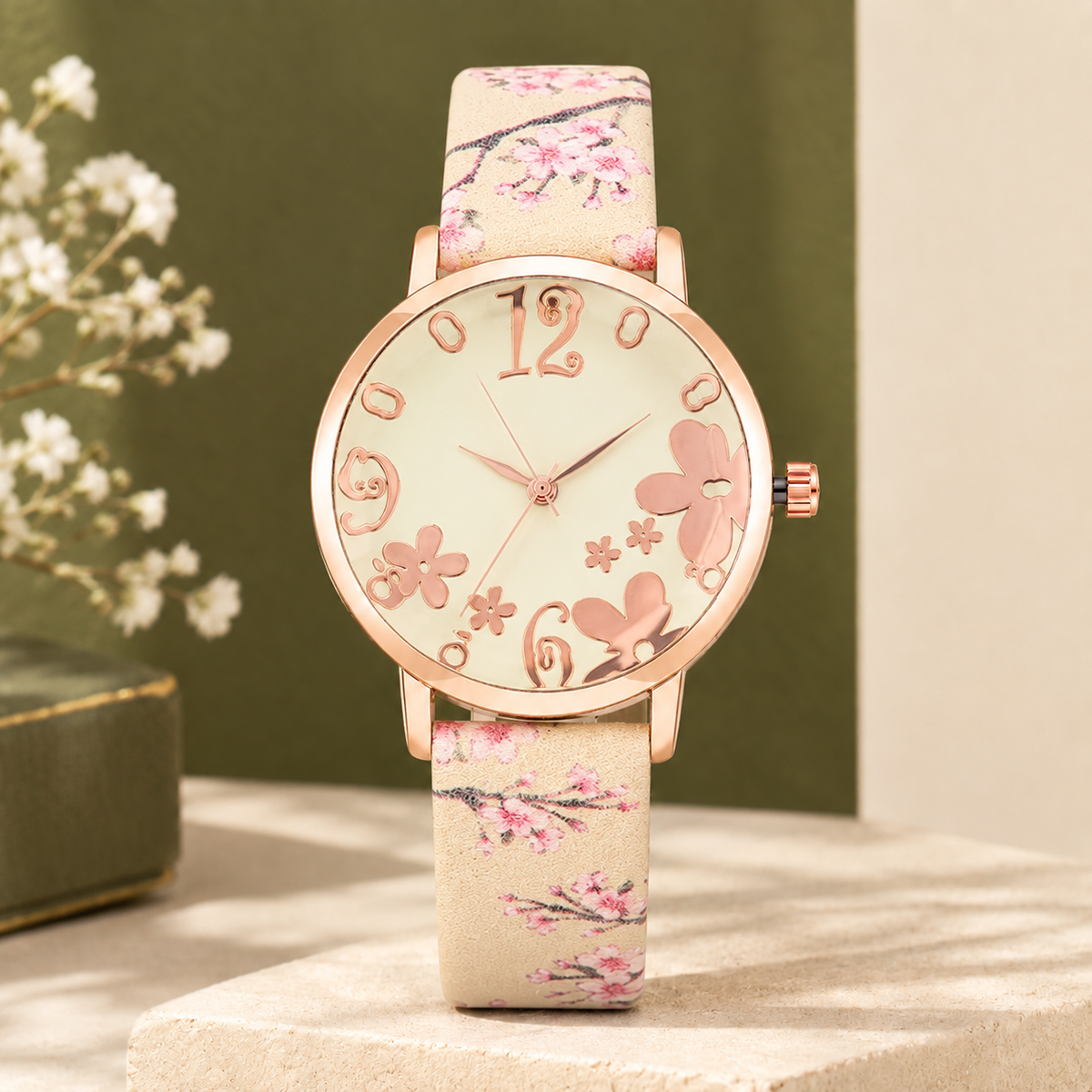Waverley Floral Watch - Beige