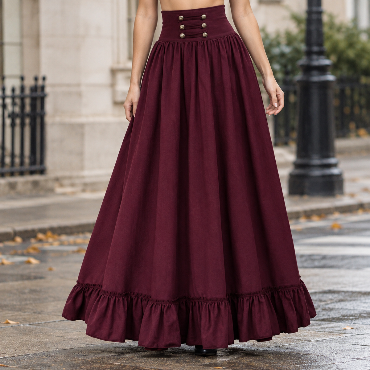 Lucia Cashmere Maxi Skirt - Burgundy
