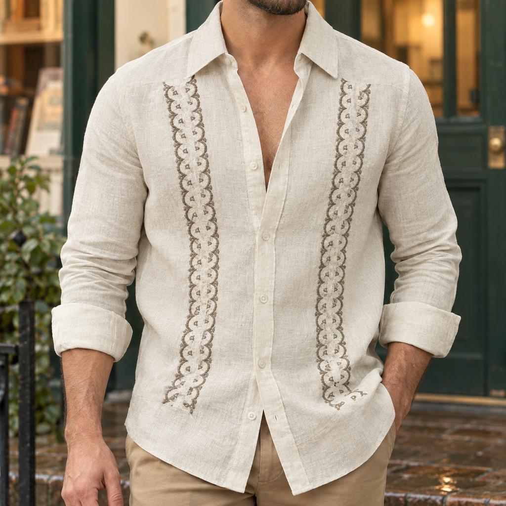 Fraser Embroidered Shirt - Khaki 2