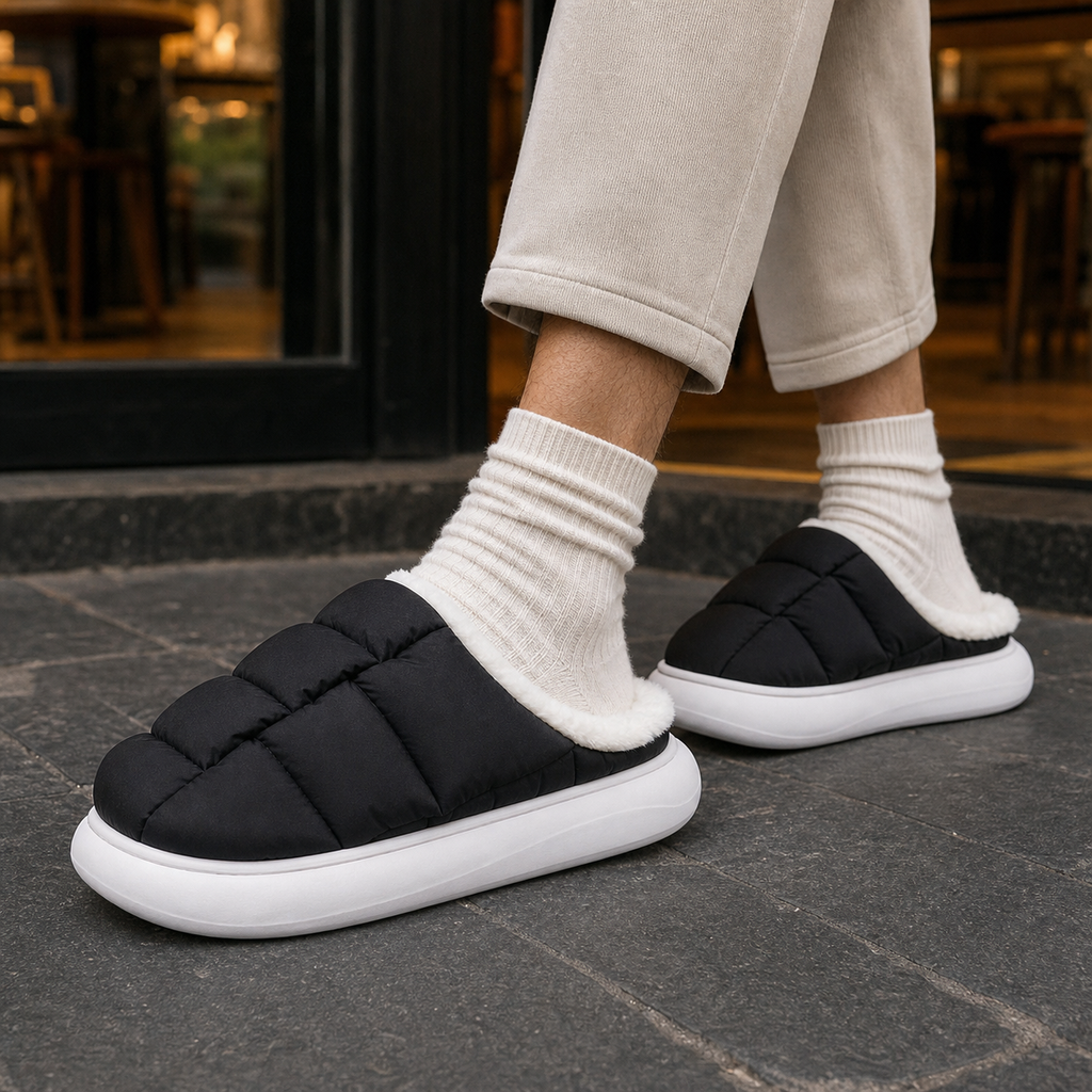 Dalmasso Quilted Slippers - Black