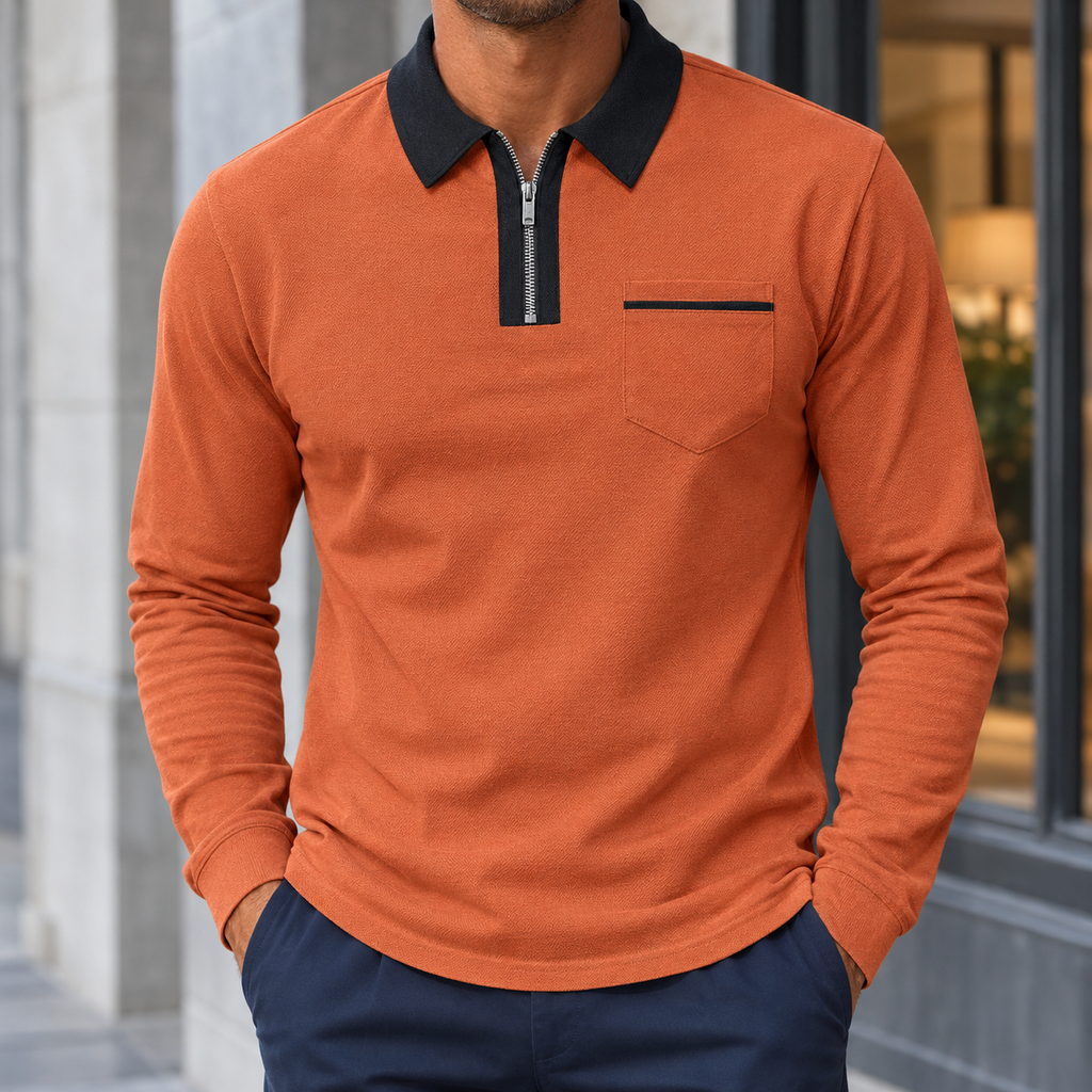 George Zip Polo - Orange