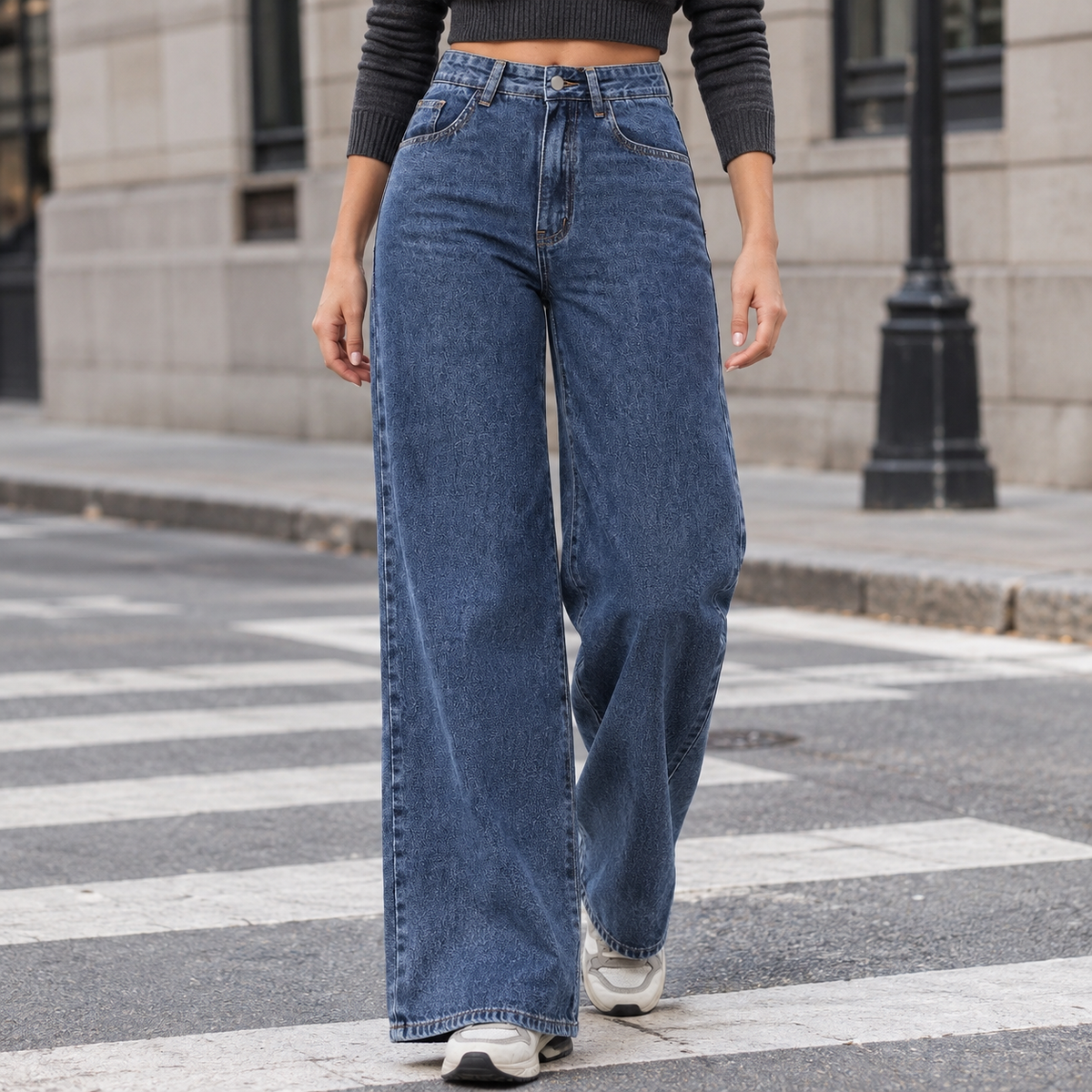 Greta Wide Leg Jeans - Dark Blue