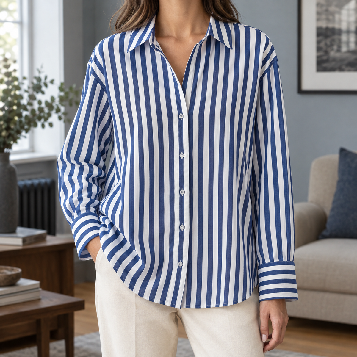 Iris Striped Shirt - Blue